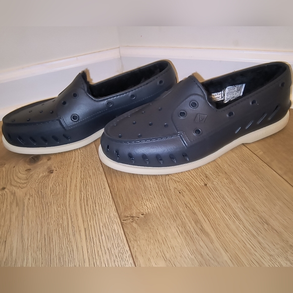 Sperry Size 8 M AUTHENTIC ORIGINAL FLOAT COZY Navy Women's Lined Boat Shoes - Picture 12 of 17